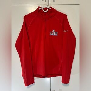 NFL Super Bowl 53 LIII Logo Nike Dri-Fit Red 1/2 Zip Jacket AA9883-657 Men's L